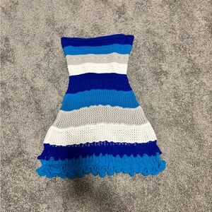 SHEIN Blue and White Knit Dress